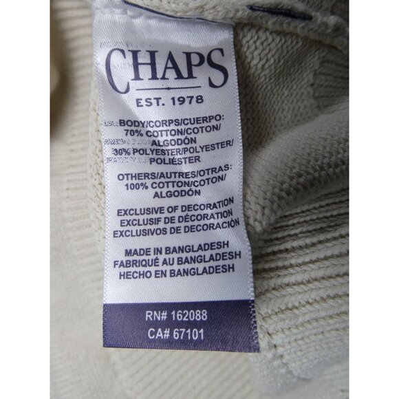 Chaps Men's Crewneck‎ American Flag Sweater Off White Size XL - Picture 10 of 11